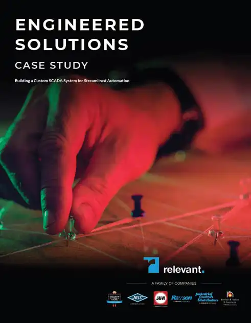 Case study image showcasing Relevant Industrial's expertise in building a custom SCADA system for streamlined automation, addressing challenges in standardization and centralized monitoring for high-power transmission equipment.