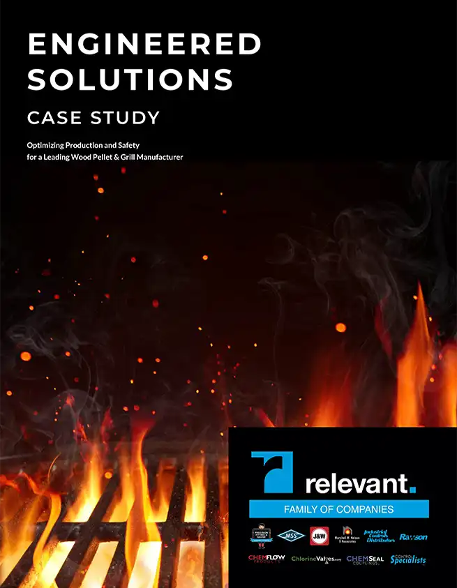 Wood Pellet case study by Relevant Industrial, highlighting the implementation of engineered systems and automation solutions to improve production efficiency, safety, and material handling in a biomass pellet facility.