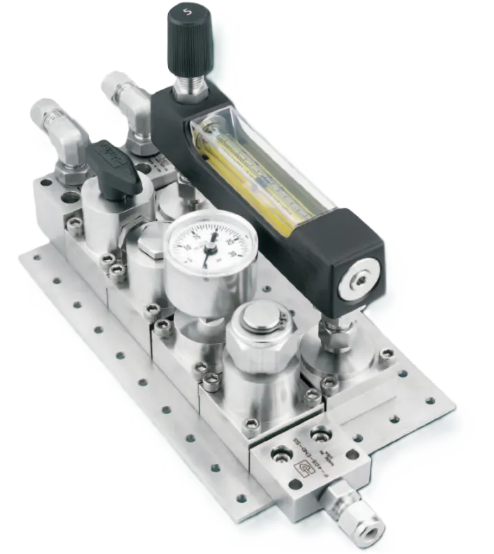 IntraFlow Analytical System by Relevant Industrial, showcasing a compact, integrated platform for precise fluid control and sample analysis in high-purity and process-critical industrial applications.