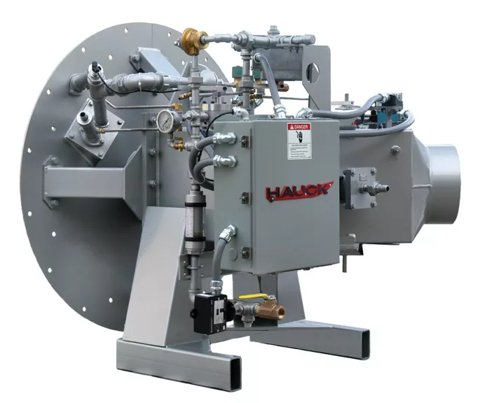 Hauck combustion accessories featuring spark igniters, flame detectors, and air-fuel ratio controls—engineered for robust industrial burner applications, offered by Relevant Industrial.